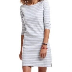 Vineyard Vines Gray and White Striped Dress